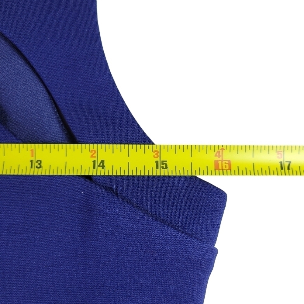 Betsey Johnson Dress Size 8 Blue Strappy Shoulders Cut Outs Lined Back Zip - Picture 10 of 11